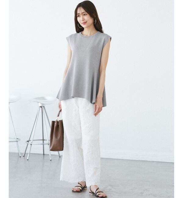 Rope&rsquo;Picnic「【洗濯機OK・アンチピリング】八方映えニット ペプラムニットプルオーバー」|ニット・セーター|