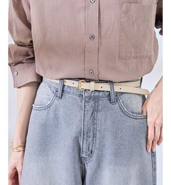 ROPE PICNIC PASSAGE「16mmカーブラウンドバックルベルト」|ベルト|ベージュ(27)