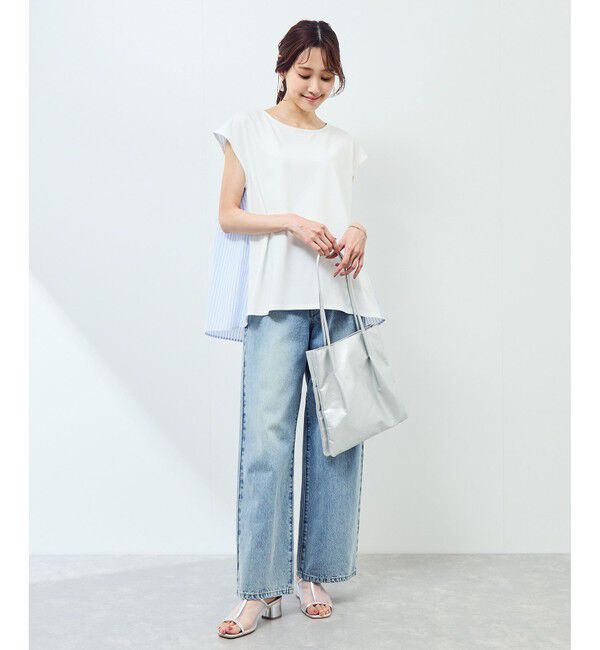 Rope&rsquo;Picnic「ストライプドッキングフレンチスリーブプルオーバー」|Tシャツ・カットソー|