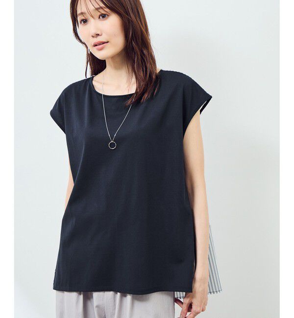 Rope&rsquo;Picnic「ストライプドッキングフレンチスリーブプルオーバー」|Tシャツ・カットソー|