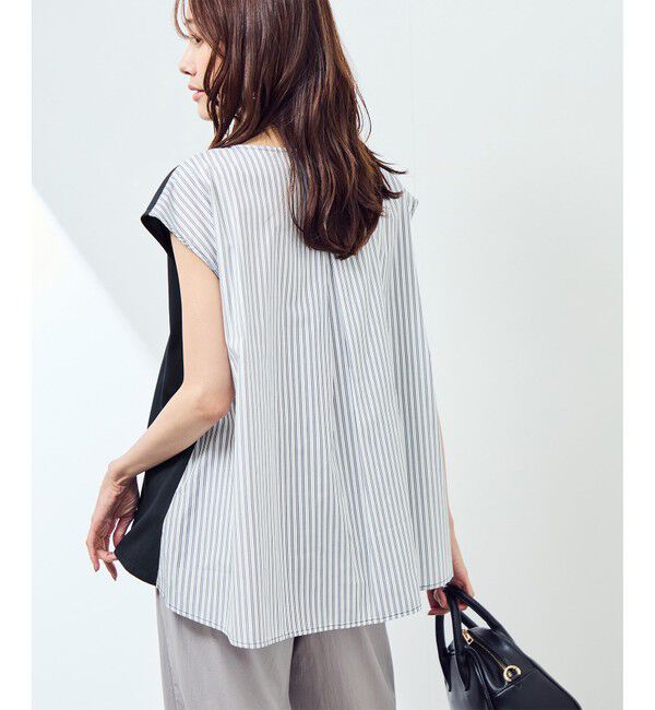 Rope&rsquo;Picnic「ストライプドッキングフレンチスリーブプルオーバー」|Tシャツ・カットソー|