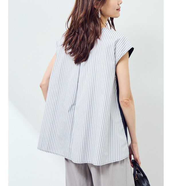 Rope&rsquo;Picnic「ストライプドッキングフレンチスリーブプルオーバー」|Tシャツ・カットソー|