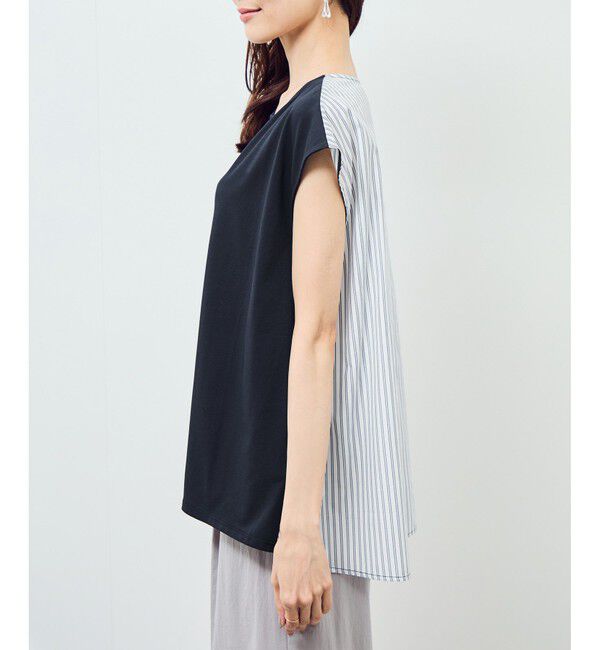 Rope&rsquo;Picnic「ストライプドッキングフレンチスリーブプルオーバー」|Tシャツ・カットソー|