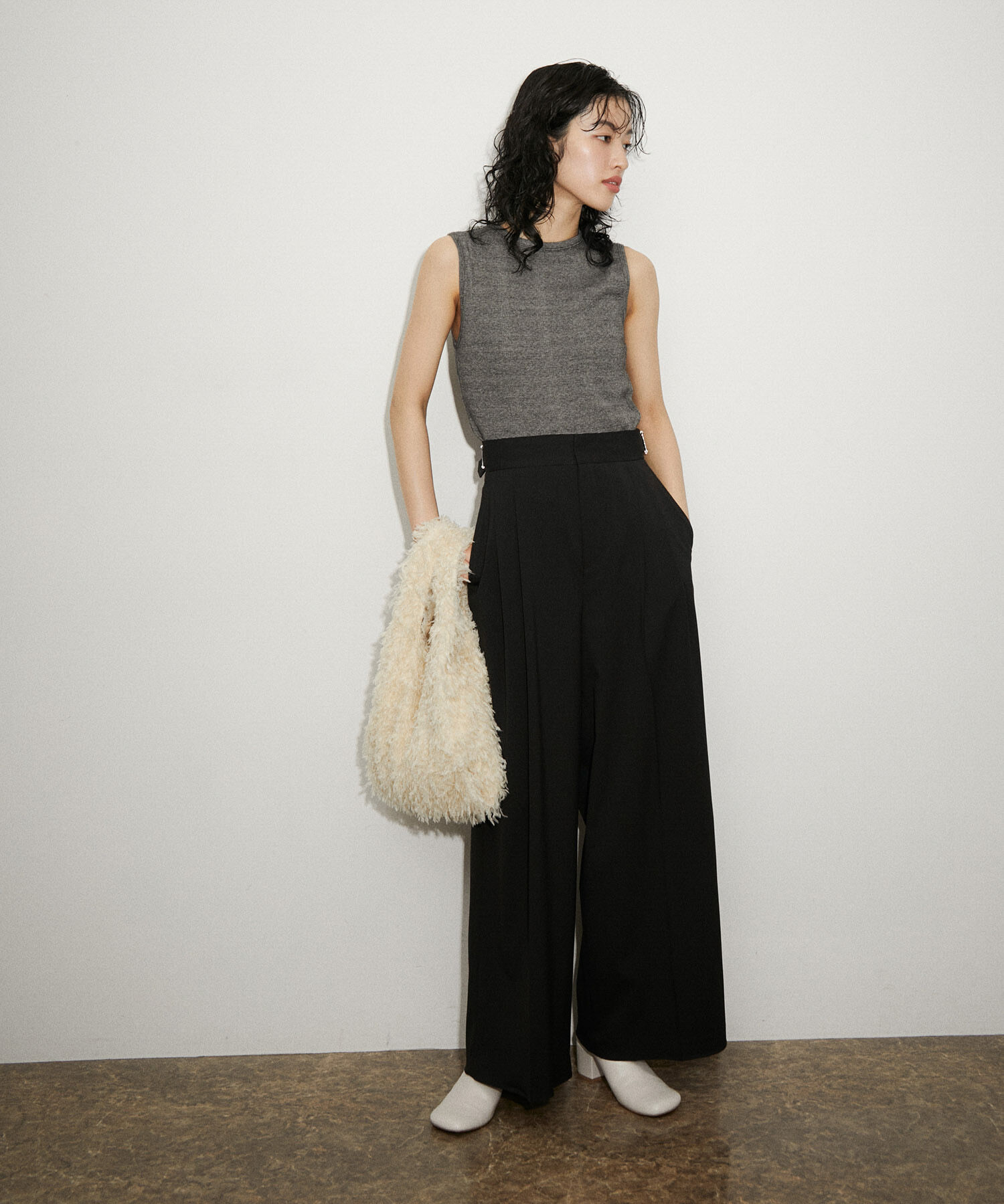 ADAM ET ROPE'「【サステナブル】2タックワイドスラックス」|スラックス|