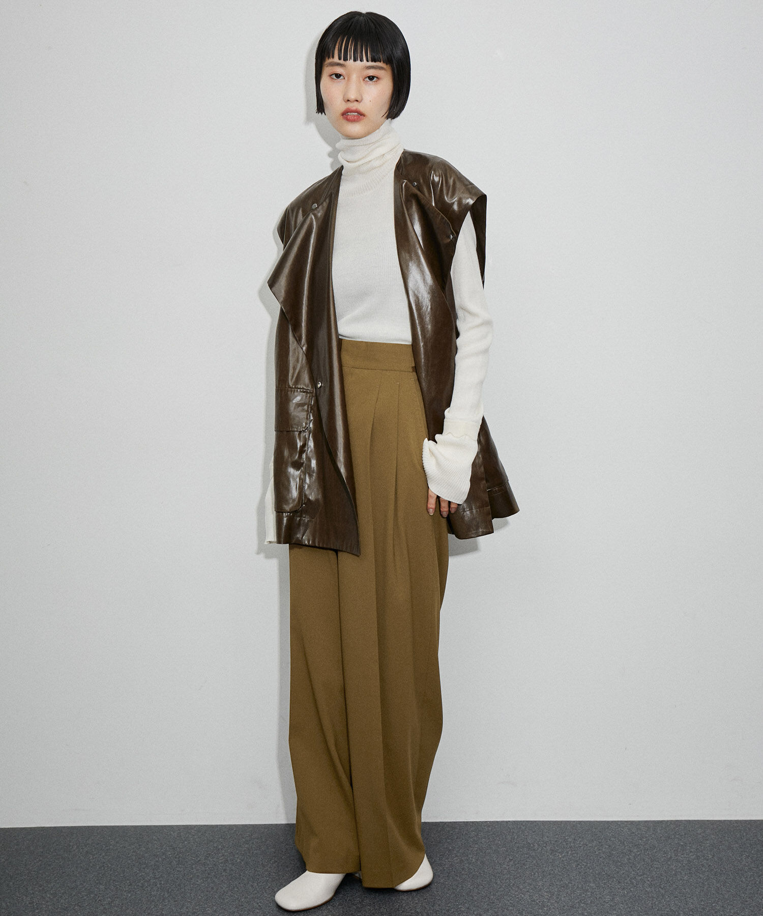 ADAM ET ROPE'「【サステナブル】2タックワイドスラックス」|スラックス|