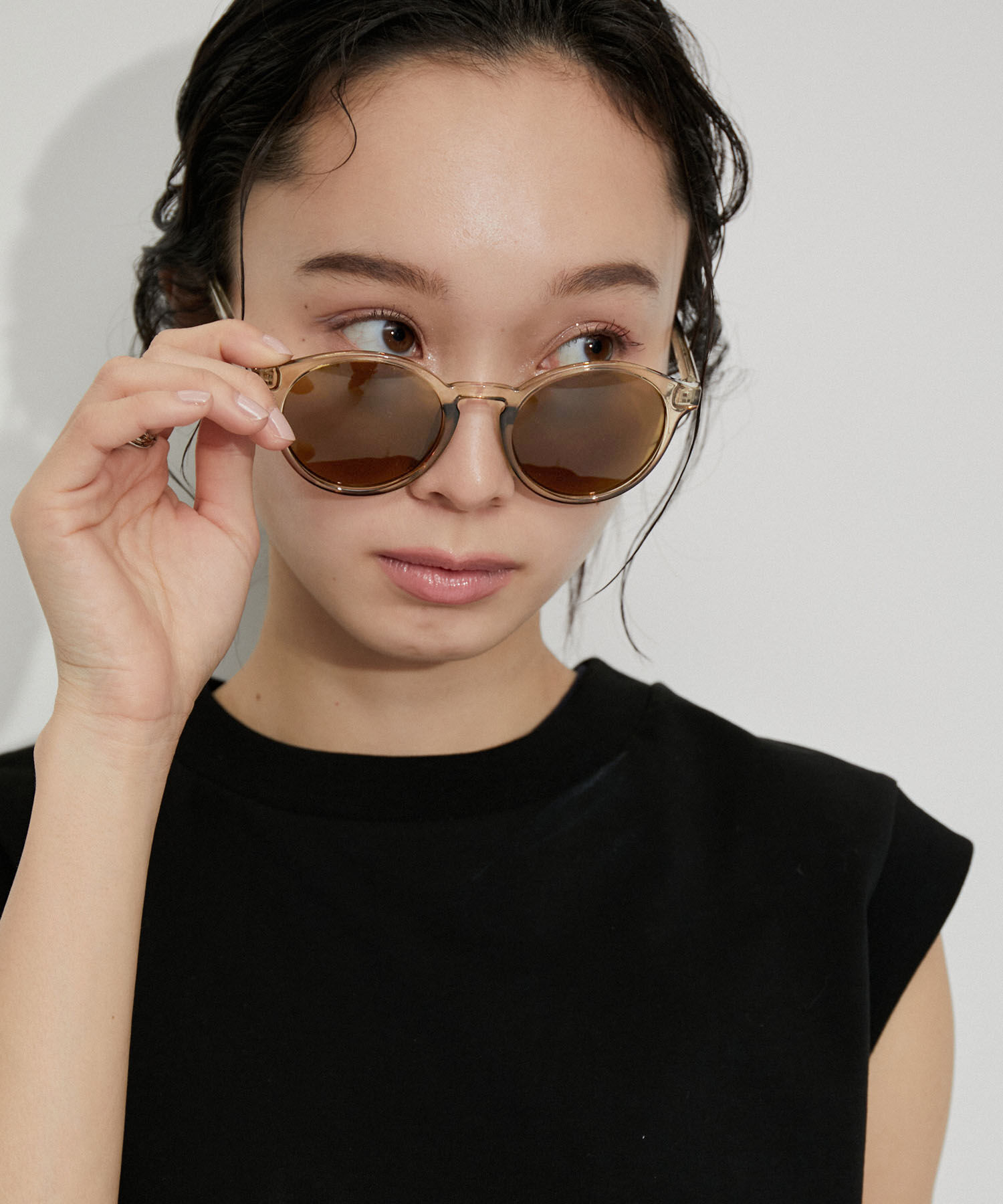 ADAM ET ROPE'「ボストンサングラス」|サングラス|ブラウン(22)