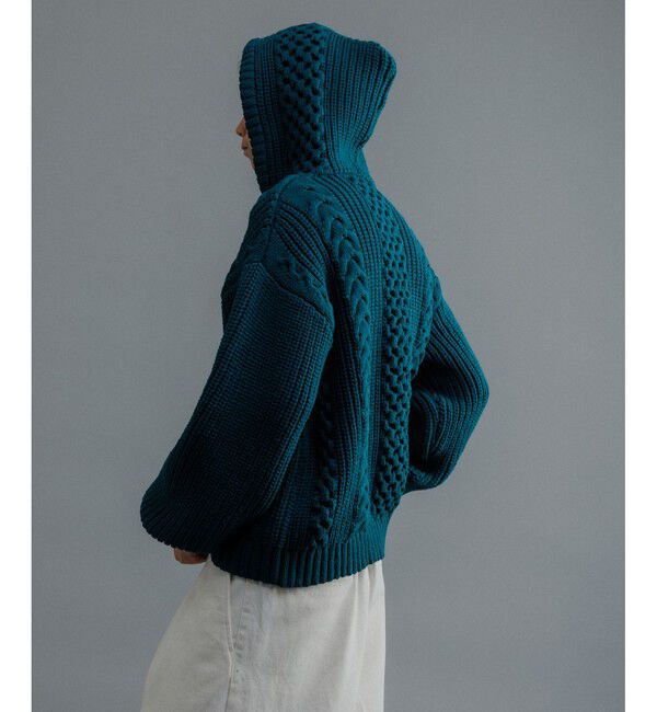 ADAM ET ROPE'「【WEB限定】ボリュームケーブル ニット パーカー / ロングシーズン着用可能 / 超軽量 / ユニセックス」|パーカー|