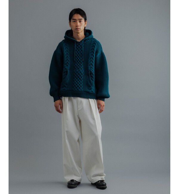 ADAM ET ROPE'「【WEB限定】ボリュームケーブル ニット パーカー / ロングシーズン着用可能 / 超軽量 / ユニセックス」|パーカー|