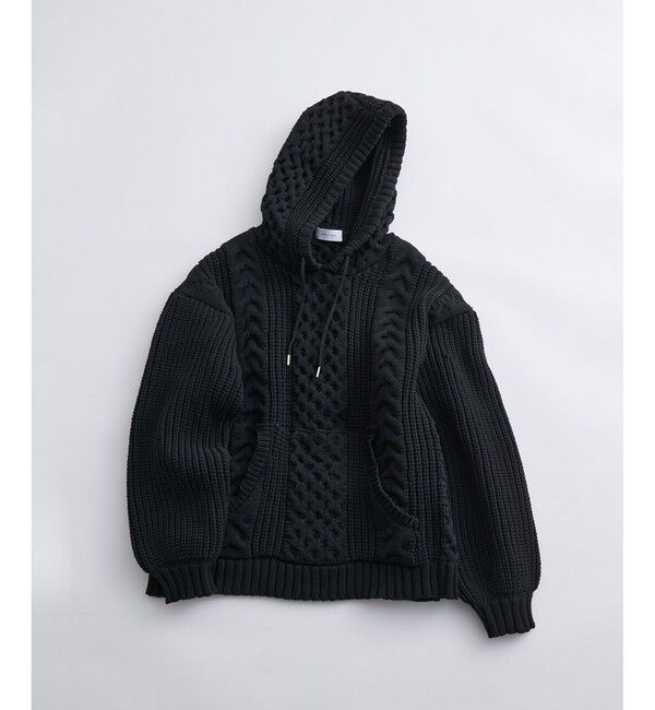 ADAM ET ROPE'「【WEB限定】ボリュームケーブル ニット パーカー / ロングシーズン着用可能 / 超軽量 / ユニセックス」|パーカー|