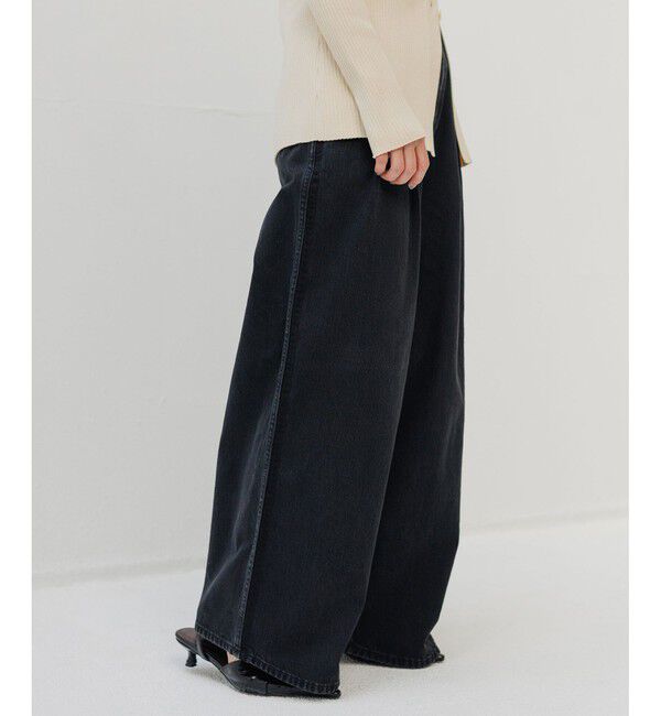 ADAM ET ROPE'「【EMOELLE】・【サステナブル】ドレスデニムパンツ」|デニム|