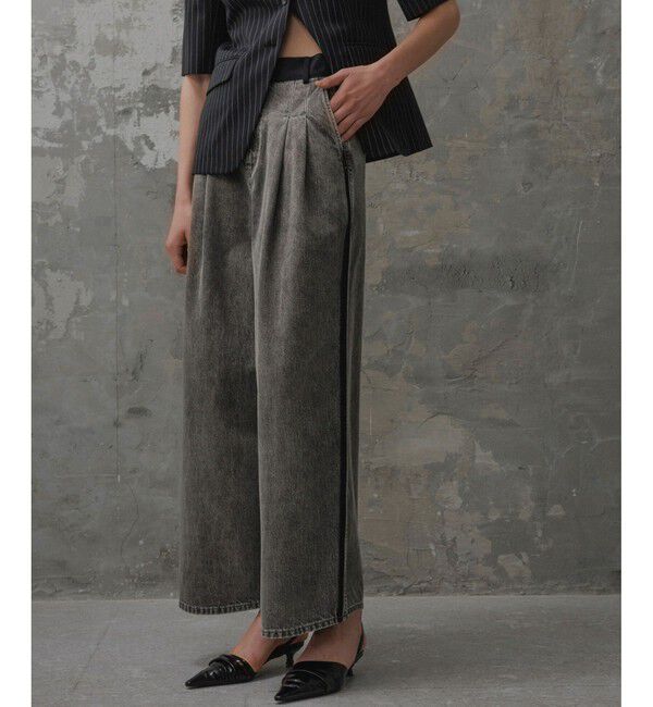 ADAM ET ROPE'「【EMOELLE】・【サステナブル】ドレスデニムパンツ」|デニム|