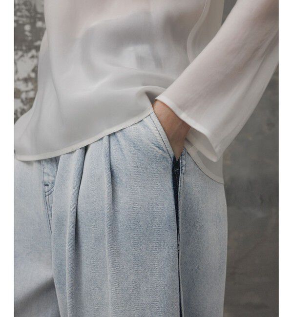 ADAM ET ROPE'「【EMOELLE】・【サステナブル】ドレスデニムパンツ」|デニム|