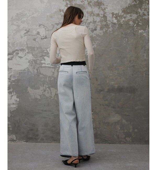 ADAM ET ROPE'「【EMOELLE】・【サステナブル】ドレスデニムパンツ」|デニム|