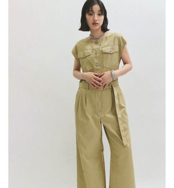 ADAM ET ROPE'「ノーカラースリーブオールインワン」|オールインワン|