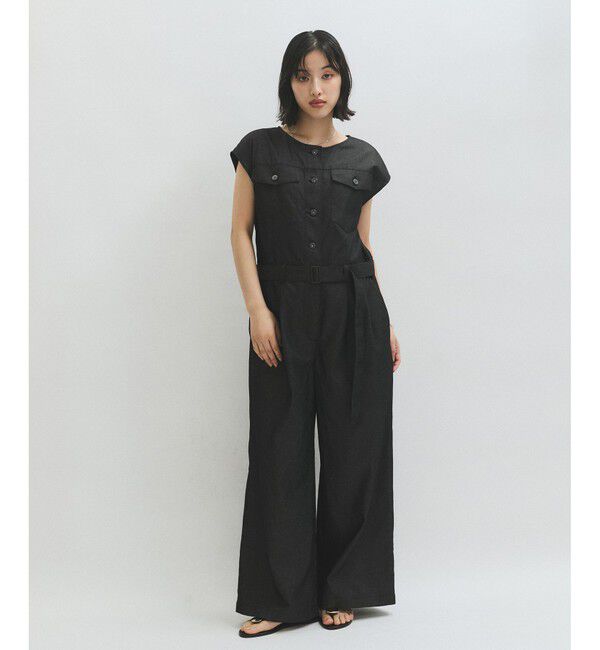 ADAM ET ROPE'「ノーカラースリーブオールインワン」|オールインワン|ネイビー系(43)