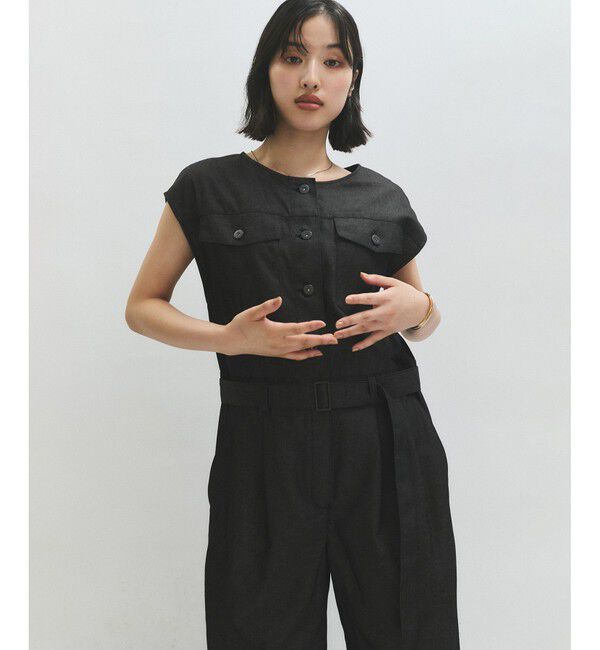 ADAM ET ROPE'「ノーカラースリーブオールインワン」|オールインワン|