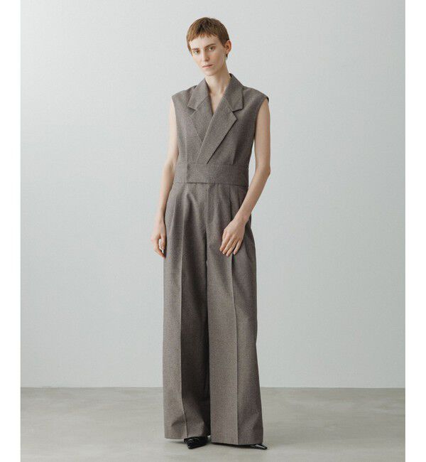 ADAM ET ROPE'「【EMOELLE】スリーブレスオールインワン メランジ」|オールインワン|グレーサブ(09)