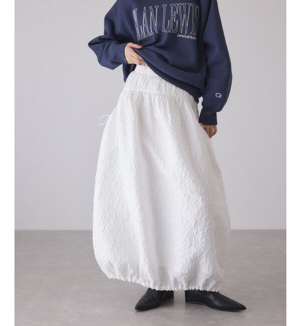 ADAM ET ROPE'「ジャガードギャザースカート」|スカート|ホワイト(10)