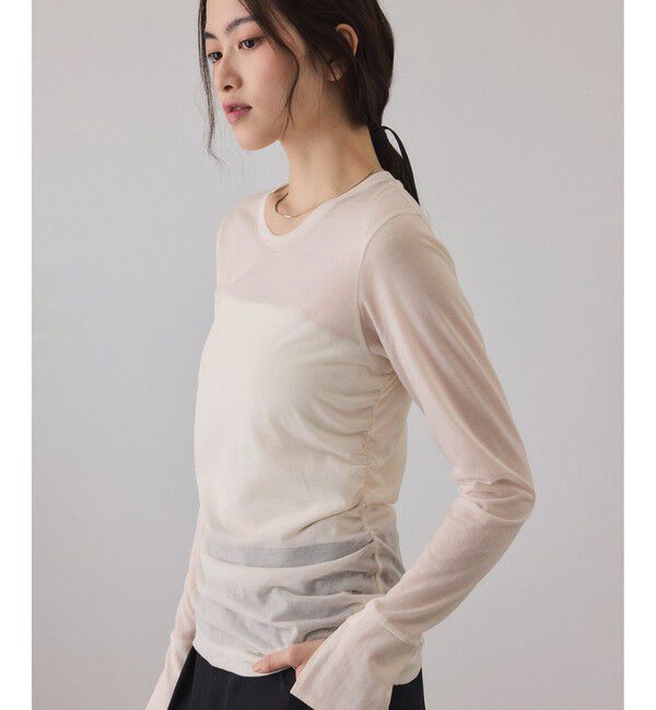 ADAM ET ROPE'「シアークルーネックトップス」|Tシャツ・カットソー|オフホワイト(15)