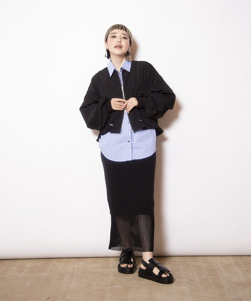  「ギャザージップブルゾン」|ブルゾン・スタジャン|