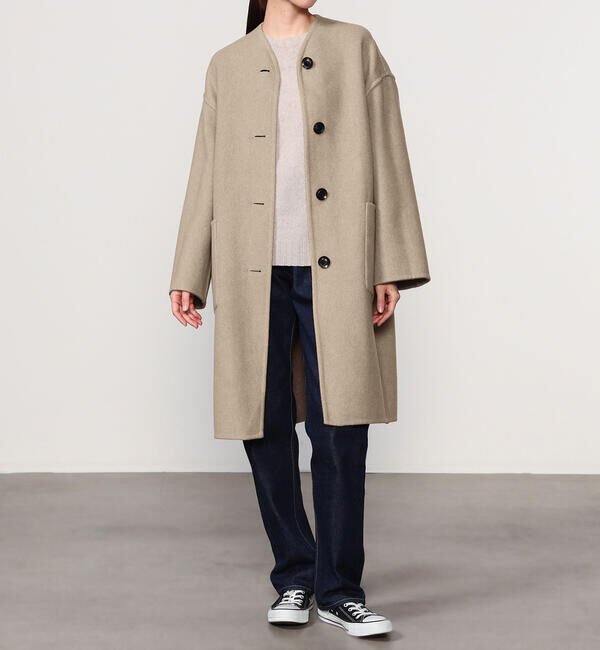 LE GLAZIK「LE GLAZIK | ウールリバー リバーシブルコート WOMEN」|ダッフルコート|BEIGE系1
