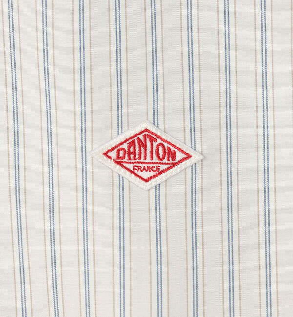 DANTON「DANTON | コットンポプリン 長袖バンドカラーシャツ STRIPE MEN」|シャツ・ブラウス|