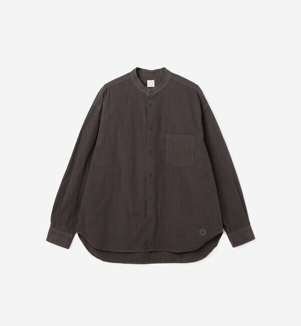 ORCIVAL「ORCIVAL | ガーメントダイ バンドカラー長袖シャツ MEN」|シャツ・ブラウス|BLACK系1