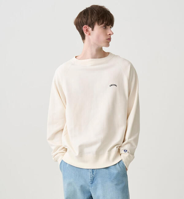 ORCIVAL「ORCIVAL | コットン裏毛 ボートネックプルオーバー MEN」|スウェット・ジャージ|ECRU