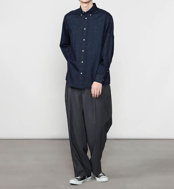 GYMPHLEX「Gymphlex | ライトデニム 長袖ボタンダウンシャツ MEN」|シャツ・ブラウス|