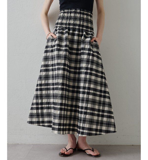 Drawing Numbers「【Drawing Numbers】チェックジャガードシャーリングスカート」|スカート|
