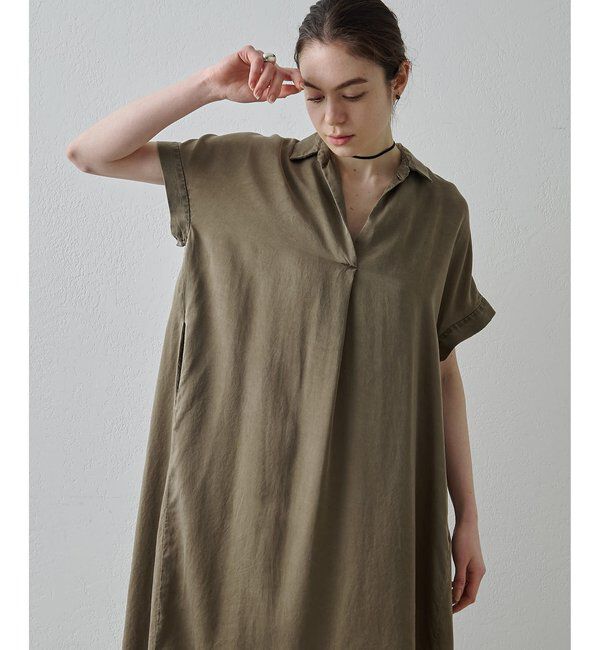 Drawing Numbers「【Drawing Numbers】ピグメントキュプラシャツワンピース」|ワンピース|