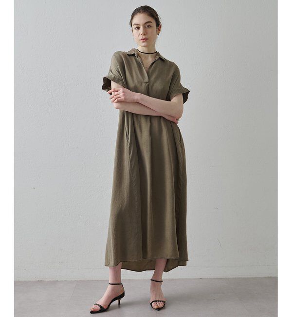 Drawing Numbers「【Drawing Numbers】ピグメントキュプラシャツワンピース」|ワンピース|