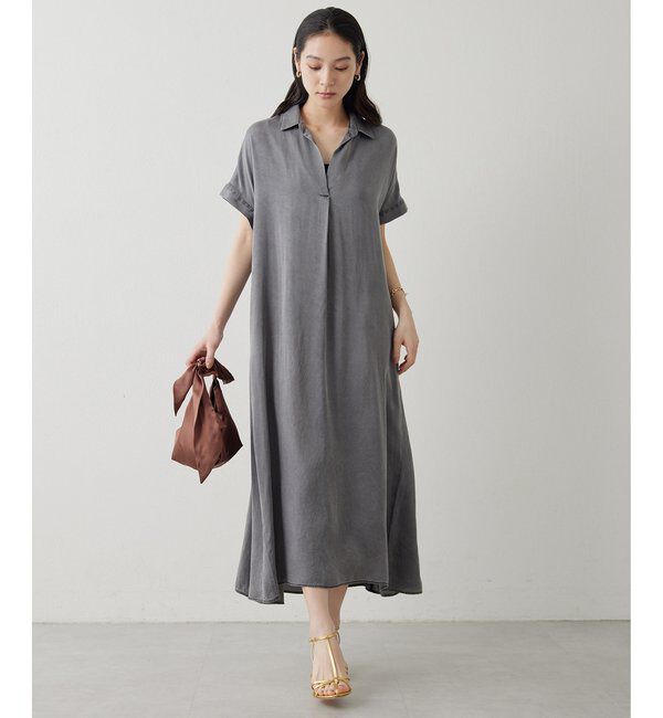 Drawing Numbers「【Drawing Numbers】ピグメントキュプラシャツワンピース」|ワンピース|