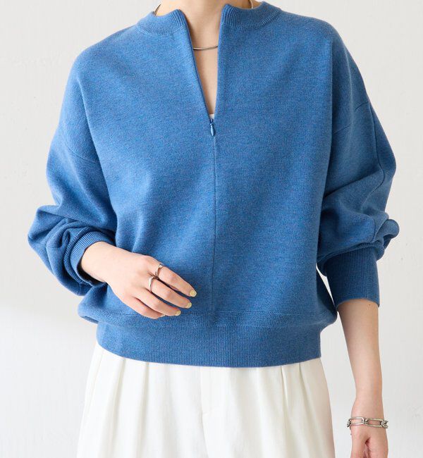  「ジップスウェットライクニット」|ニット・セーター|