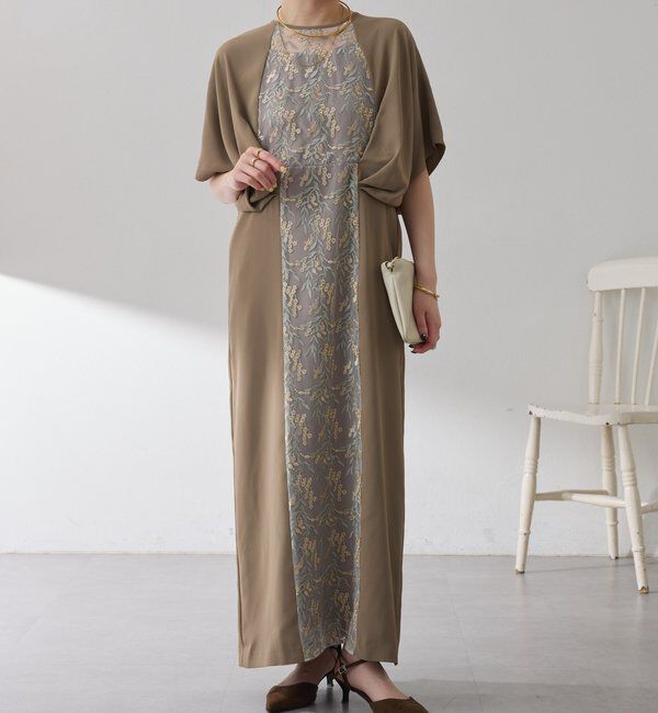  「【オケージョン】ミモザエンブロイダリーレースワンピース」|ワンピース|