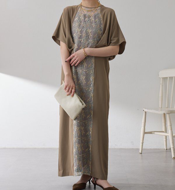  「【オケージョン】ミモザエンブロイダリーレースワンピース」|ワンピース|