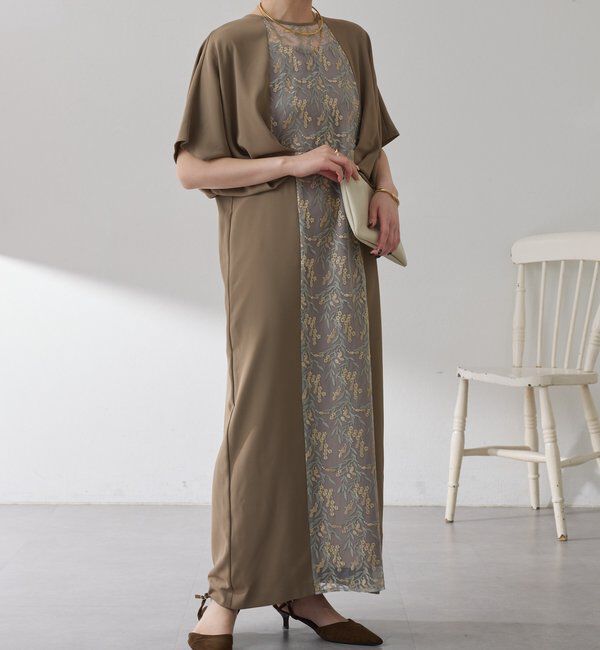  「【オケージョン】ミモザエンブロイダリーレースワンピース」|ワンピース|