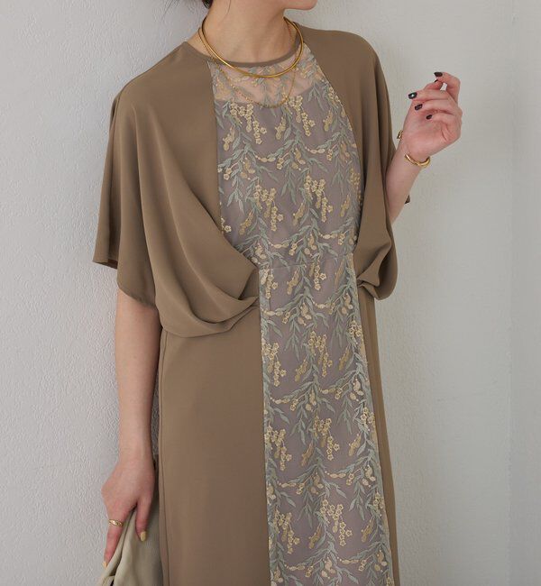  「【オケージョン】ミモザエンブロイダリーレースワンピース」|ワンピース|