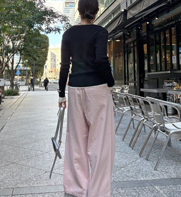  「【新色追加】デニムワイドイージーパンツ」|デニム|