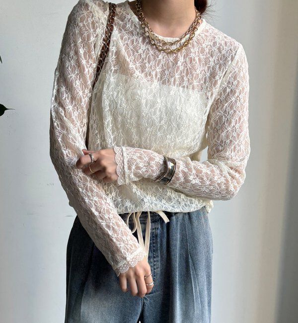  「【WEB限定】レースサイドタックプルオーバー」|Tシャツ・カットソー|