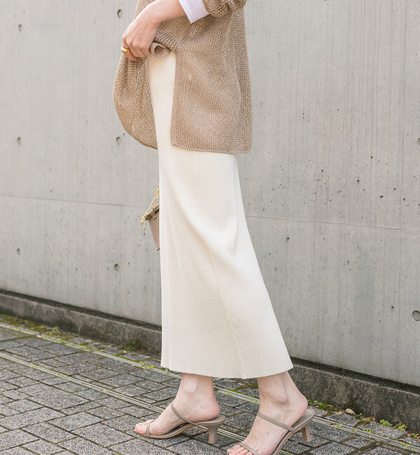  「【マイナス3kg/レビュー高評価☆】リブタイトスカート」|スカート|