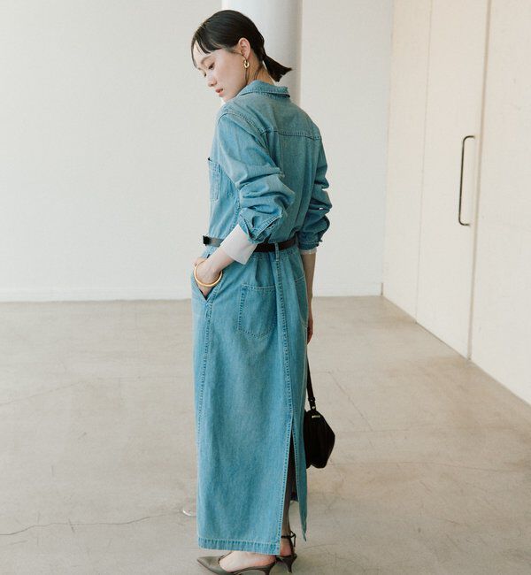  「【MONN&times;Yoshiiiiii】デニムシャツワンピース」|ワンピース|