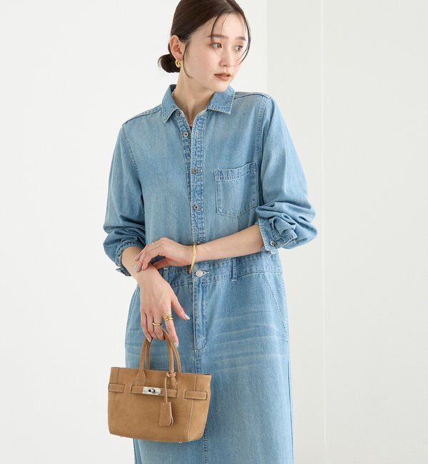  「【MONN&times;Yoshiiiiii】デニムシャツワンピース」|ワンピース|