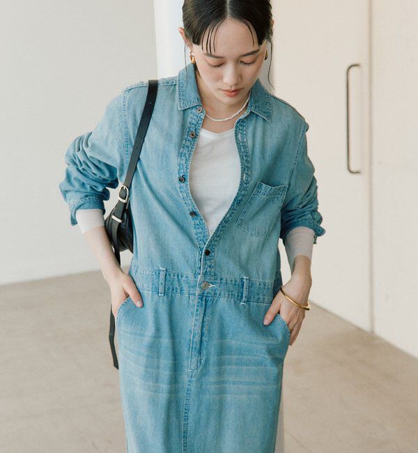  「【MONN&times;Yoshiiiiii】デニムシャツワンピース」|ワンピース|