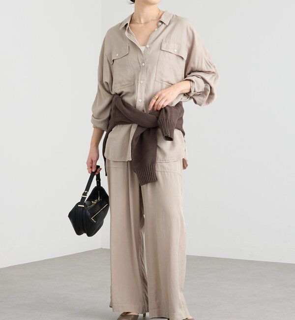  「【セットアップ可能】ガーメントダイワイドパンツ」|チノ|