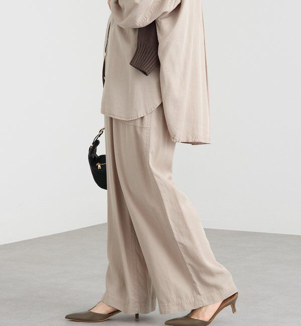  「【セットアップ可能】ガーメントダイワイドパンツ」|チノ|