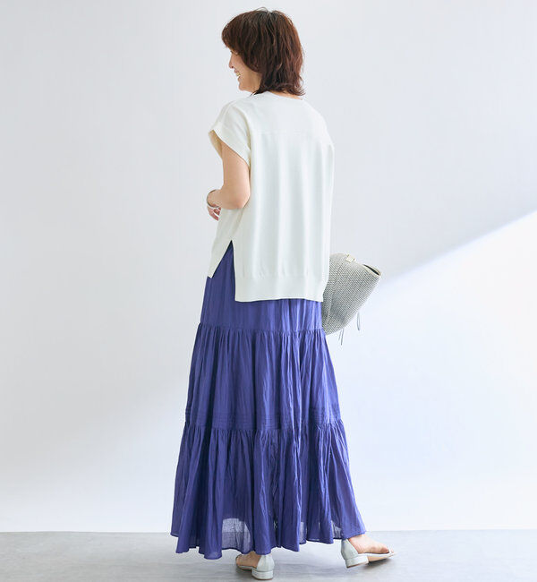  「【接触冷感】クールタッチショルダーニット」|ニット・セーター|