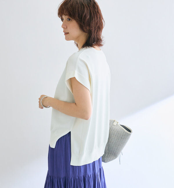  「【接触冷感】クールタッチショルダーニット」|ニット・セーター|