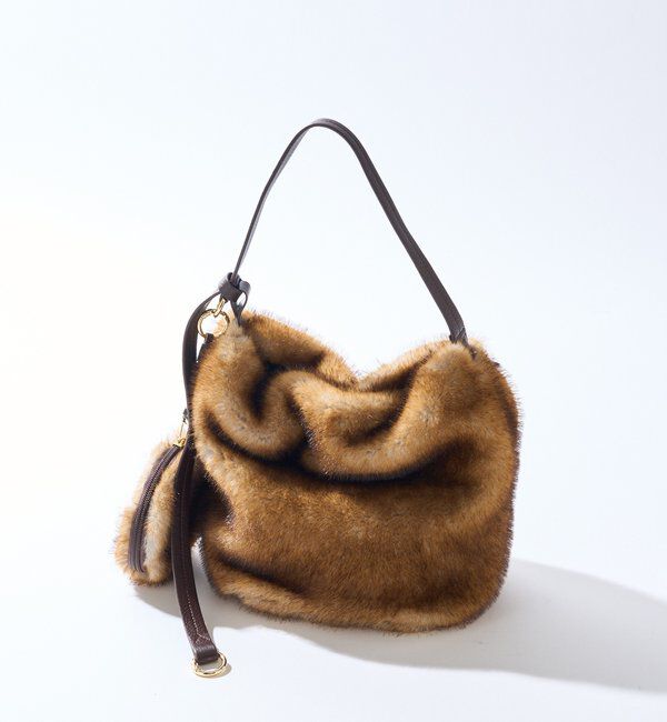  「【シーズンムード高まる】フェイクファーバケット2WAYバッグ」|クラッチバッグ|