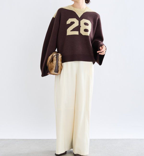  「【a Nice （ア ・ニース）】Twoolワイドパンツ」|チノ|